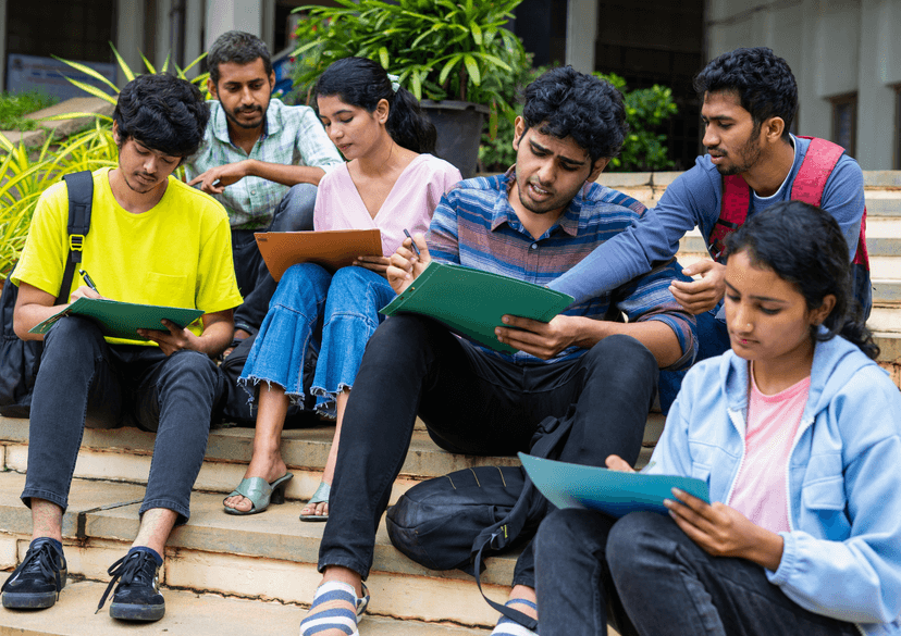 College students sitting together